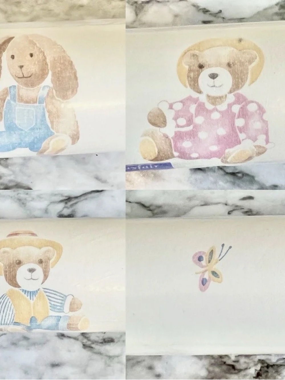 Baby Bears Pattern Cream Wallpaper Border - Unbranded